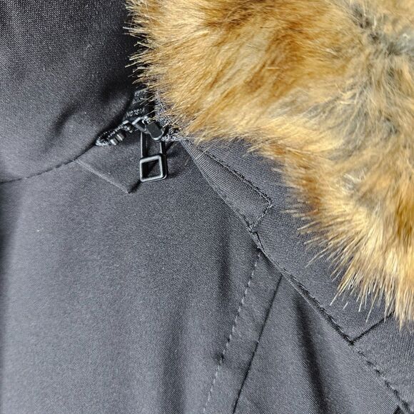 RUD BY RUDSAK Winter Coat Women's Large Black Faux Fur Trim Down Feathers Parka - Picture 9 of 16